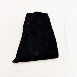 Calzedonia Silver Stud Pearl Accent Frayed Hem Denim Jeans Black Size Small